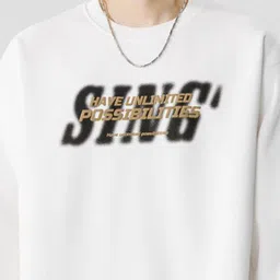 StyleCast Men Typography Printed Round Neck Sweatshirt image 3