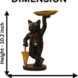 MISS PEACH Black Birds & Animals Figurine Matte Showpiece image 3