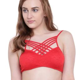 La Intimo Red Non Wired Padded Minimizer Bra-picture-7