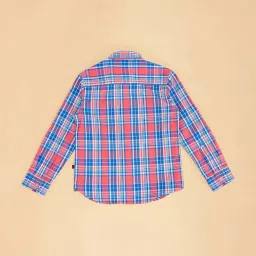Pantaloons Junior Kids Pink & Blue Cotton Chequered Full Sleeves Shirt image 4