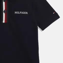 TOMMY HILFIGER Boys Navy Cotton Logo T-Shirt image 4