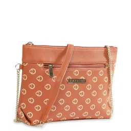 Caprese Siesta Tan Faux Leather Printed Sling Handbag image 4