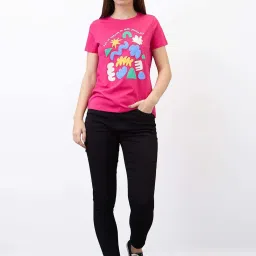 SPYKAR Pink Print T-Shirt image 4