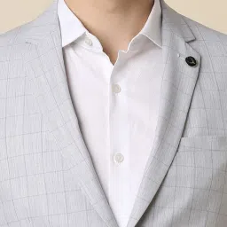 Allen Solly Grey Slim Fit Checks Two Piece Suit image 4