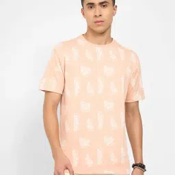 7 Alt By Pantaloons Peach Relaxed Fit Printed T-Shirt-picture-40