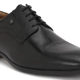 Louis Philippe Men's Black Derby Shoes image 4