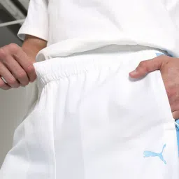 Puma White Regular Fit Colour Block Sports Shorts image 4