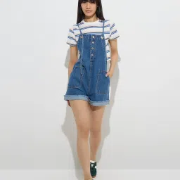 nuon women Nuon by Westside Blue Denim Dungaree image 4