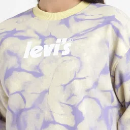 Levi's Yellow & Purple Cotton Graphic Print Sweatshirt image 4