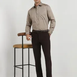 Allen Solly Brown Cotton Regular fit Solid Formal Shirt image 4