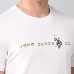 U.S. Polo Assn. Denim Co. White Cotton Relaxed Fit Logo Printed T-Shirt image 4
