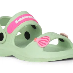 Bubblegummers by Bata Kids Green Back Strap Clogs image 4
