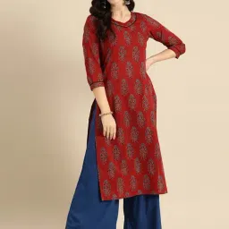Rajnandini Maroon Printed Straight Kurta-picture-30