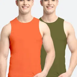 Friskers Multi Cotton Slim Fit Vest - Pack of 2-picture-25