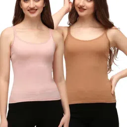 Soie Brown & Pink Camisole - Pack of 2-image-2