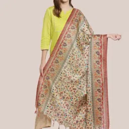 Dupatta Bazaar Beige & Red Floral Print Dupatta-picture-10