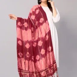 Satrani Red Woven Pattern Dupatta-image-20
