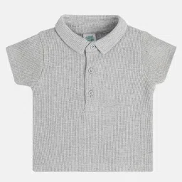 MINIKLUB Boys Grey Self Polo T-Shirt-image-78