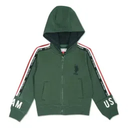 U.S. Polo Assn. Kids Green Cotton Printed Full Sleeves Hoodie-picture-44
