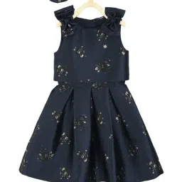 allen solly junior Allen Solly Kids Navy Floral Print Frock-picture-37