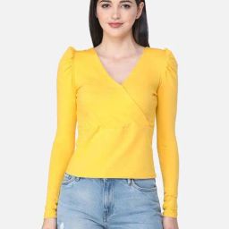 Cation Yellow V Neck Top-picture-37