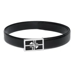 Louis Stitch Black Textured Leather Formal Belt for Men image 4