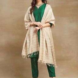 Fabindia Beige Woven Pattern Dupatta-picture-10