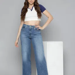 Levi's Women's Blue High Rise Retro Skinny Fit Jeans image 4
