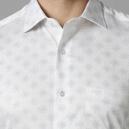 Louis Philippe White Cotton Regular Fit Printed Shirts image 4