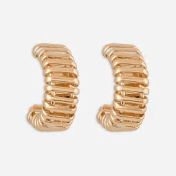 Toniq Casual Gold-Plated Half Hoop Earrings image 4