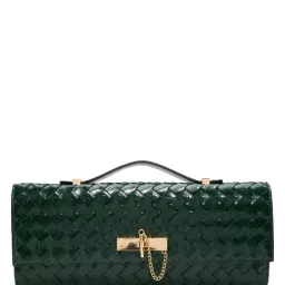 Aldo Dark Green ROUX Woven Small Clutch-image-10