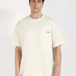 Calvin Klein Jeans Beige Cotton Relaxed Fit T-Shirt-image-27