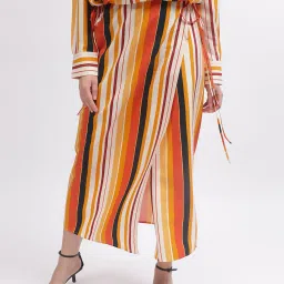 Gant Multicolored Striped Wrap Skirt image 4