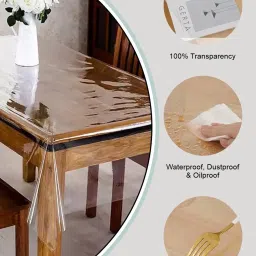 Bianca Vinyl Clear PVC Square Table Cloth (4 Seater) image 4