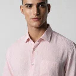 Van Heusen Pink Linen Skinny Fit Shirts image 4