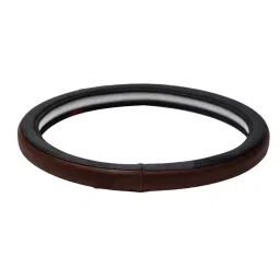 Cipher Sporty Look Leather Steering Wheel Grip Cover Brown and Black L Size image 1