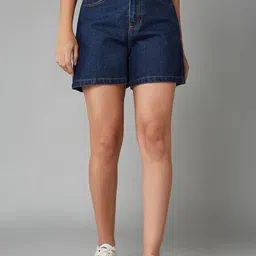 DOLCE CRUDO Women High-Rise Denim Shorts-image-83
