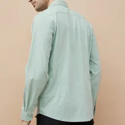Code By Lifestyle Green Slim Fit Shirt image 2