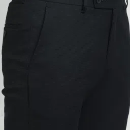 Turtle Dark Green Slim Fit Dobby Trousers image 4