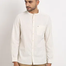 Turtle Cream Cotton Slim Fit Dobby Shirt image 4