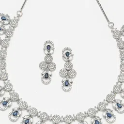 Zeneme Rhodium Plated AD Studded Jewellery Set image 5