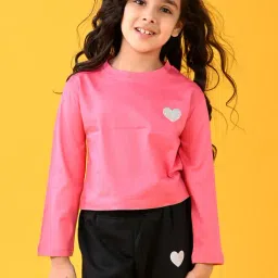 Anthrilo Girls Pink Shimmer Full Sleeves T-Shirt-image-35