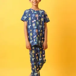 Anthrilo Kids blue Cotton Printed T-Shirt & Trouser-picture-26