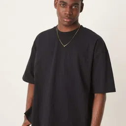 SMAN Men Solid Round Neck Cotton Oversized T-shirt-picture-38