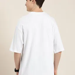 HERE&NOW Printed Drop-Shoulder Sleeves Pure Cotton Oversized T-shirt image 4