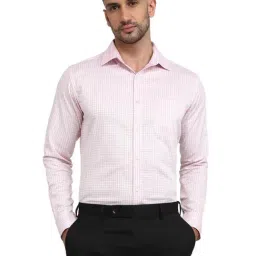 Raymond Medium Red Cotton Checked Slim Fit Shirt-image-20