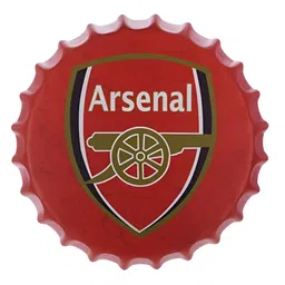 eazy wagon Red & White Arsenal Printed Metal Bottle Caps Wall Hangings image 4