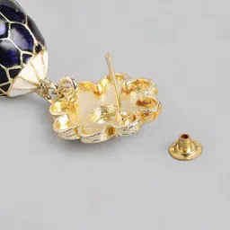 Anouk Gold Plated Dome Shaped Artificial Stones & Beads Studded Meenakari Jhumkas image 5