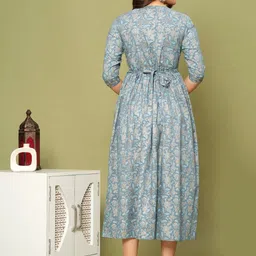 FASHION SWAG Women Floral Printed Pure Cotton Maternity Ethnic Dress image 3