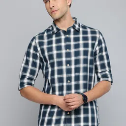 Flying Machine Pure Cotton Slim Fit Checked Casual Shirt-image-98